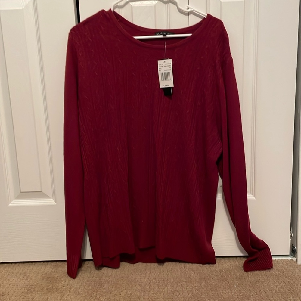 Burgundy Napa Valley sweater. Brand new